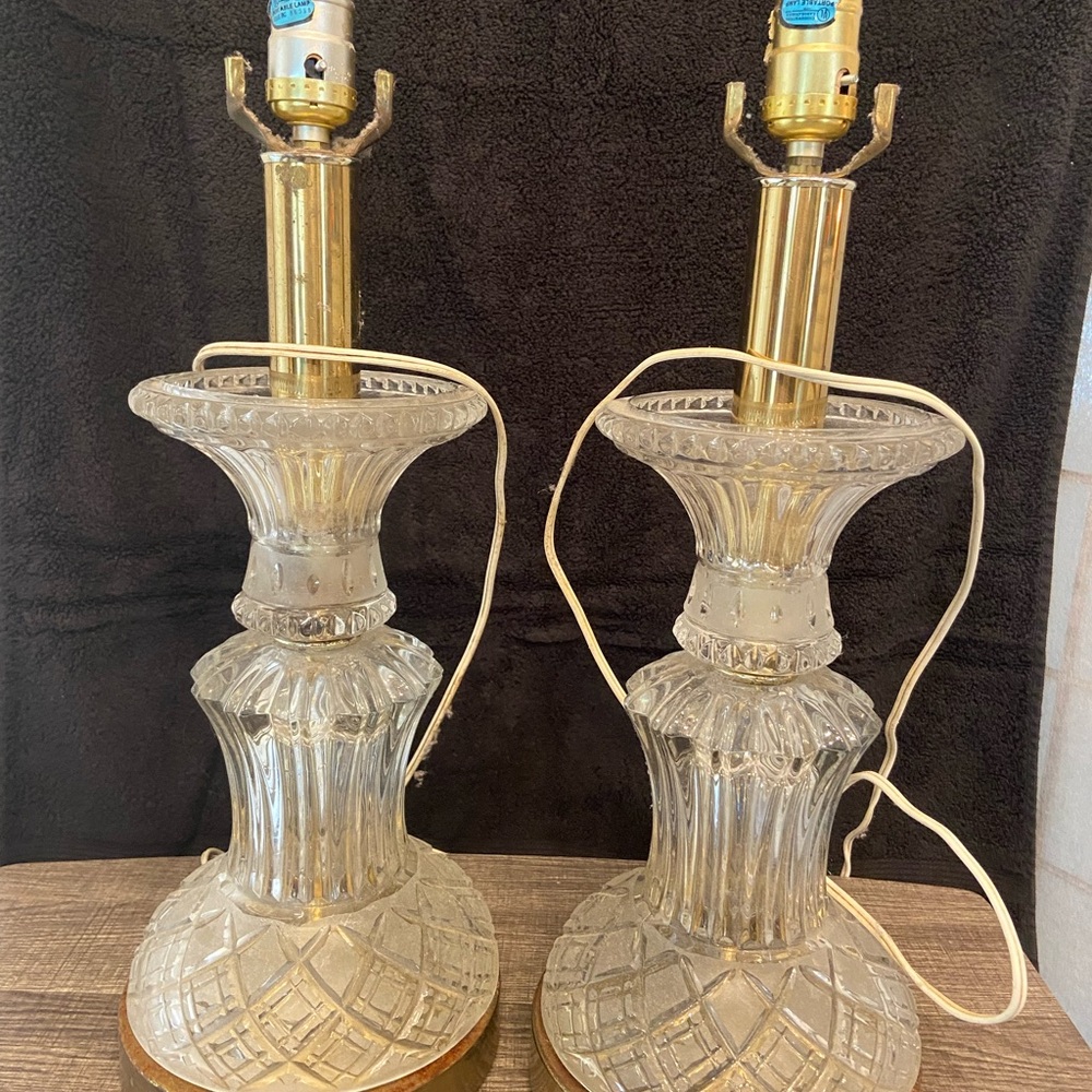 Vintage crystal cut lamps